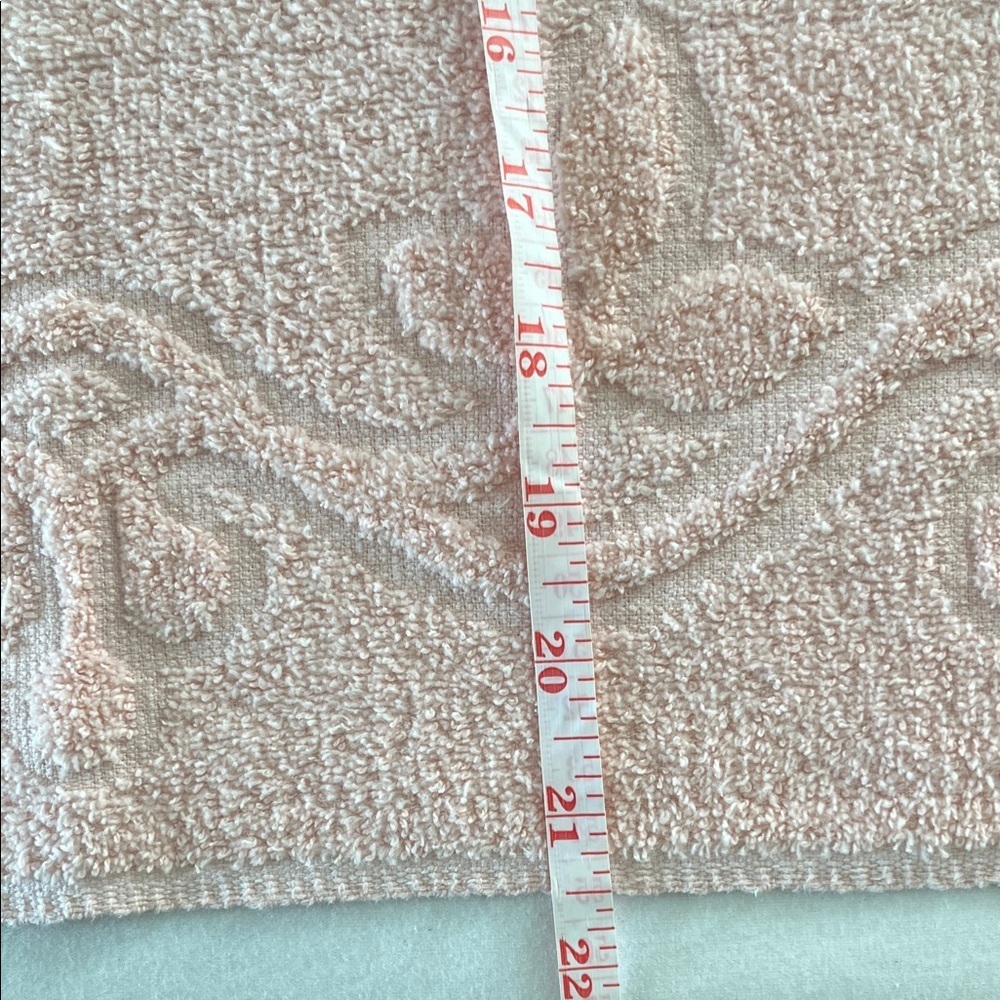Vintage Dundee Pink Cotton Towel Set Jacquard Wreath Design Fringed Ends - Picture 4 of 15